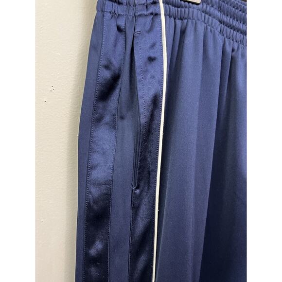 Adidas Tracks Pants Mens XL Straight Leg Lined Blue Elastic Drawstring Waist - Picture 8 of 10